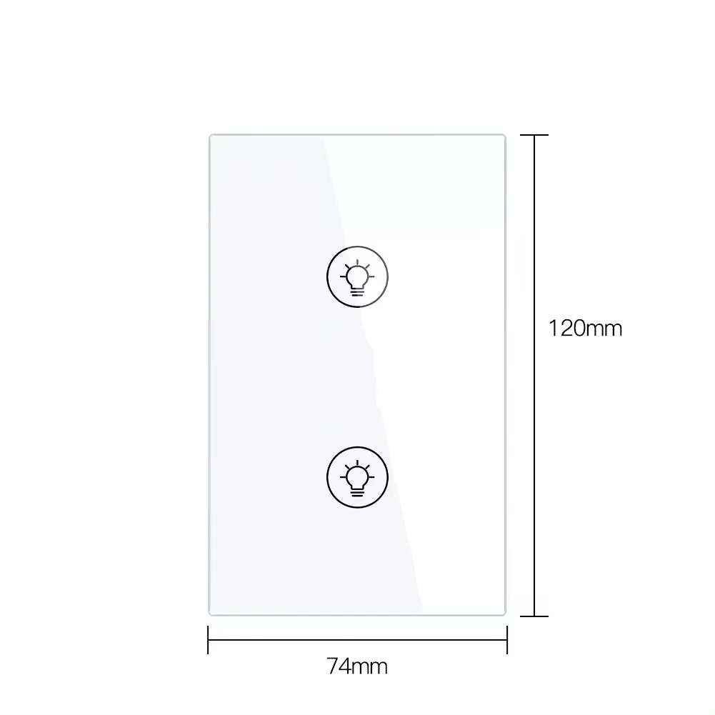 Smart Life Tuya WIFI 2CH Dimmer Light Switch | Live & Neutral Wire | White
