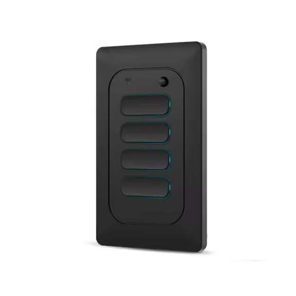 Smart Life Tuya WIFI 4CH LED Light Button Switch | Live & Neutral / Live & No Neutral Wire | Black