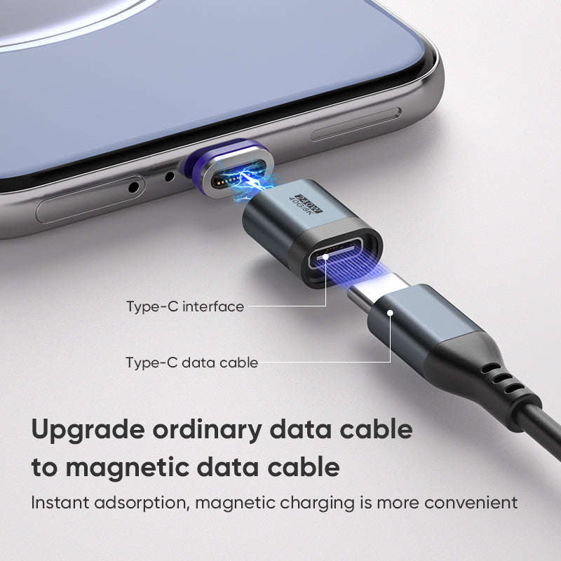USB-C to USB-C Magnetic Adaptor | USB4 40Gbps 8K | 240W 48V 5A | Data Transfer Fast Charging