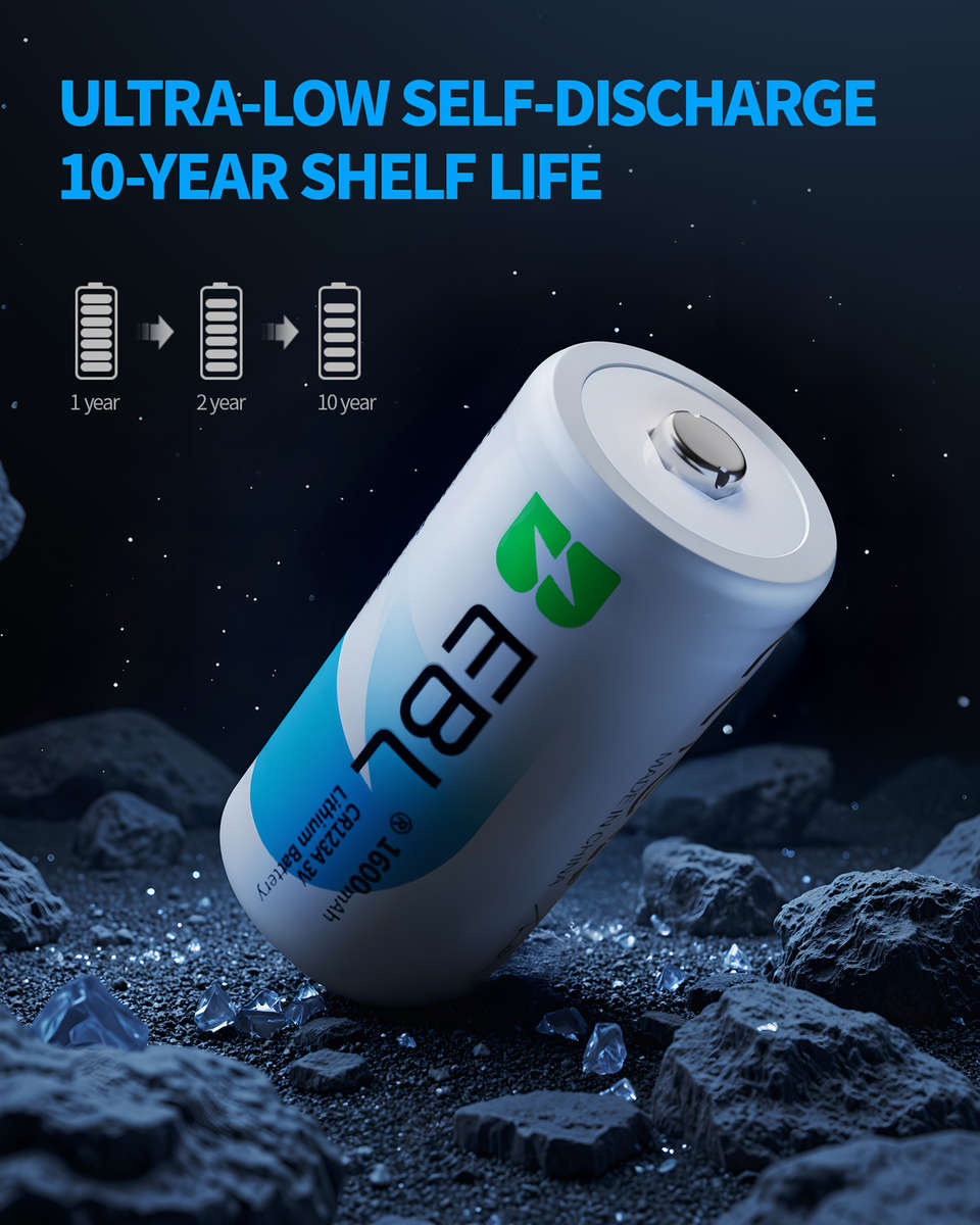 EBL CR123A Lithium Batteries  3V 1600mAh HighPower Disposable Cells (4Pack)