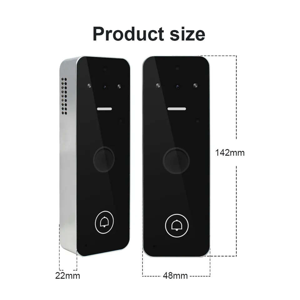 Smart Life Tuya WIFI Waterproof 12V Video Doorbell Access Control Fingerprint Card Door Gate VC4F