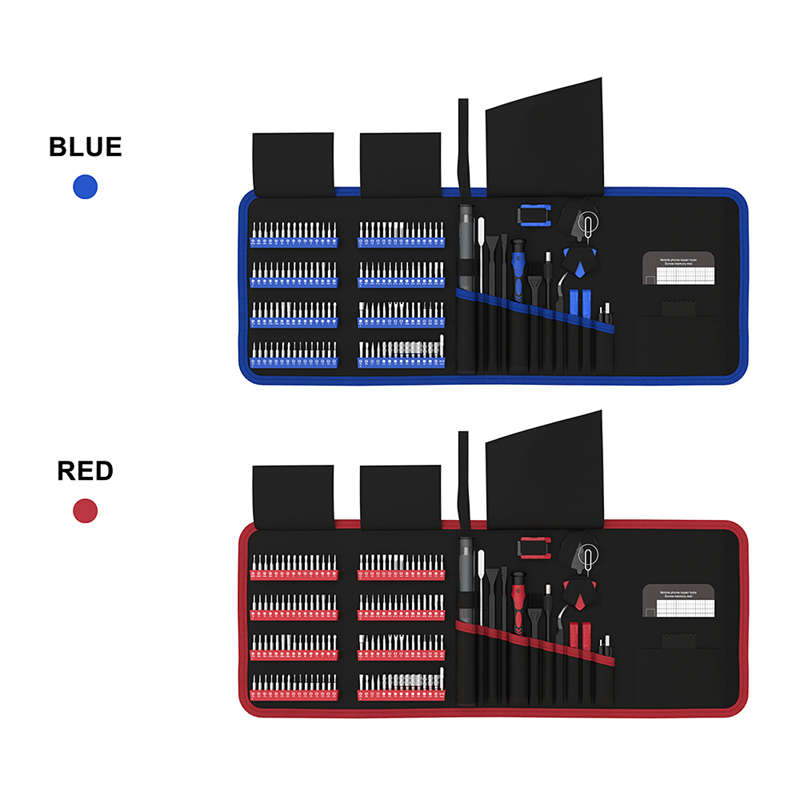 144 in 1 Precision Electric Screwdriver Set w/ 120 Magnetic Bits Tool Kit w/ Carry Case | Blue