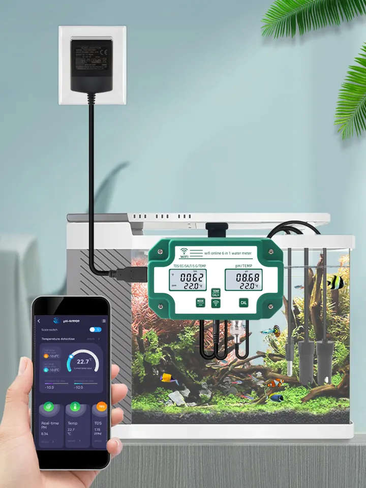 Smart Life Tuya WIFI Water Quality Detector 6 in 1 TDS/EC/PH/Salinity/S.G/Temperature Tester