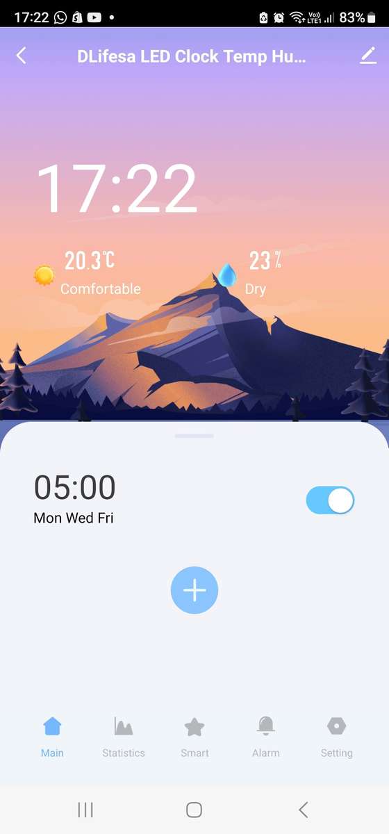 Smart Life Tuya WIFI Alarm Clock Time LED Display w/ Temperature & Humidity Sensor | 5V