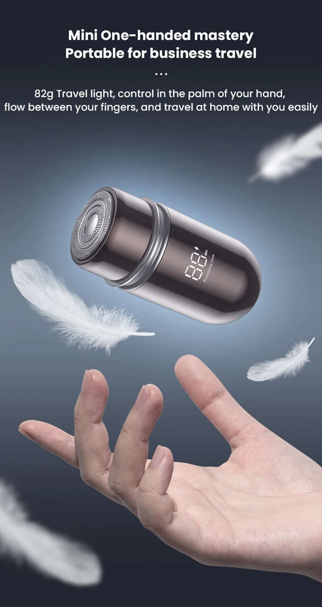 Portable Waterproof Electric Shaver Mini Razor for Wet & Dry Use | 5V Rechargeable (Silver)