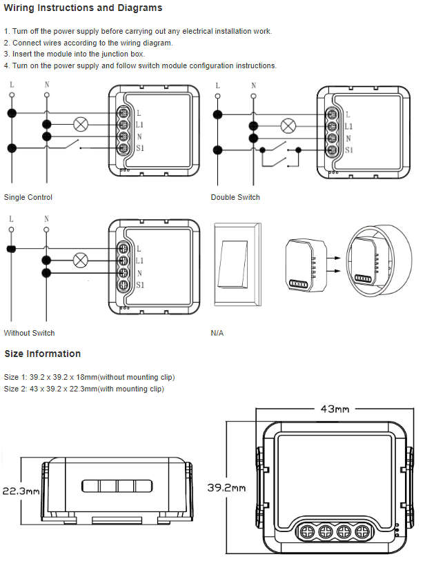 Smart Life Tuya Zigbee 1CH 150W LED Light Dimmer Mini Switch