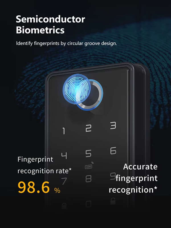 Smart Life Tuya WIFI Access Control Fingerprint Keypad Card Door Lock T1 (Silver)