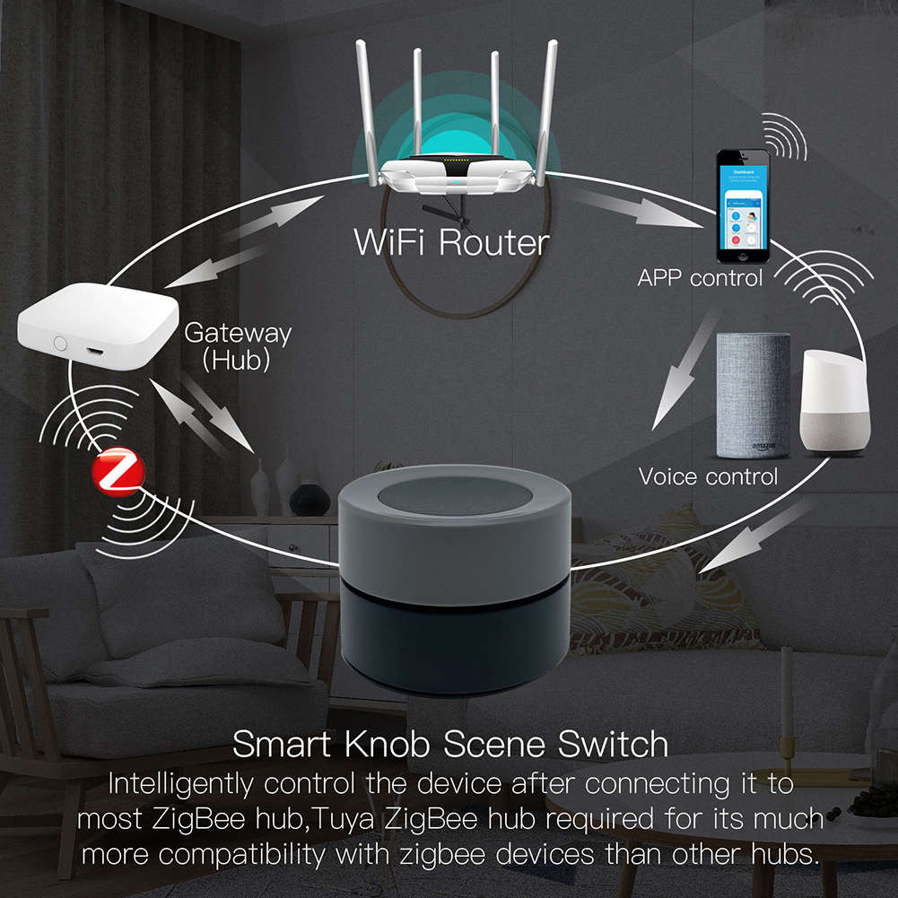 Smart Life Tuya Zigbee Wireless Knob Scene Switch