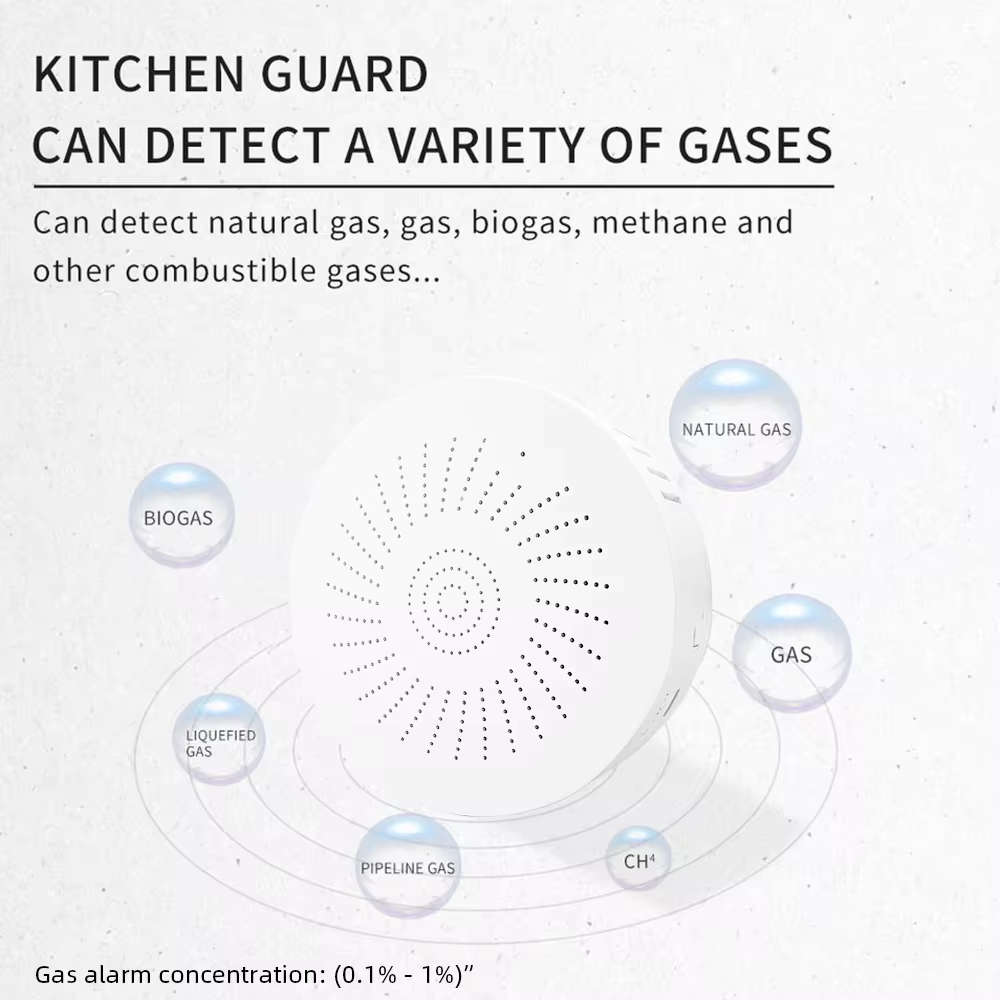 Smart Life Tuya WIFI Gas Detector Sensor w/ 80db Alarm Sound Speaker | 5V