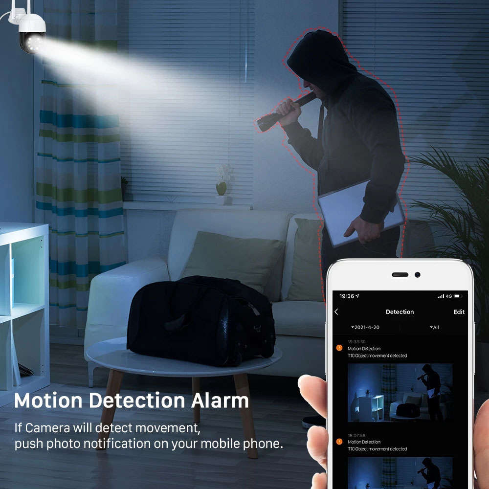 Smart Life Tuya WIFI Waterproof Outdoor 5MP HD PTZ CCTV Camera w/ 2 way audio