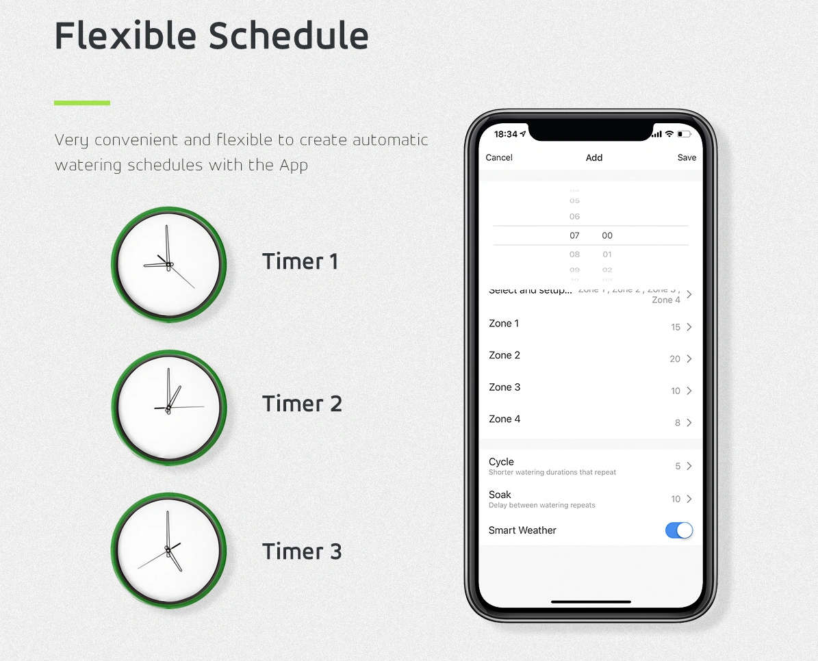 Smart Life Tuya WIFI 8 Zone Irrigation Controller Switch w/ 24V Power Supply