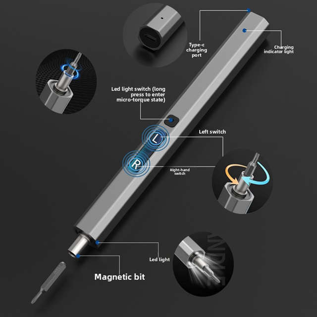 144 in 1 Precision Electric Screwdriver Set w/ 120 Magnetic Bits Tool Kit w/ Carry Case | Blue