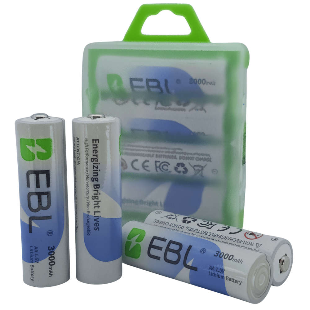 EBL AA Lithium Battery | 1.5V | 3000mAh | 4 Pack