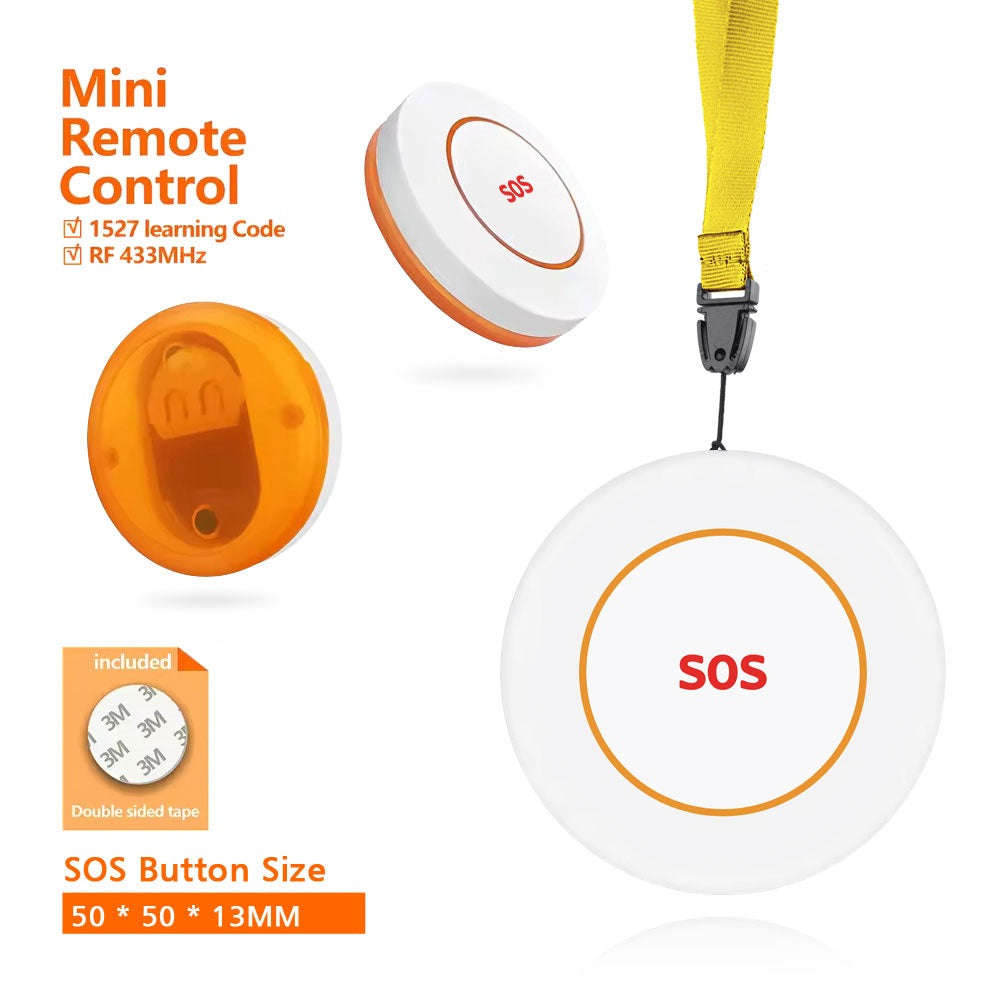 Wireless SOS Emergency Panic Button w/ Lanyard for Tuya Pager Alarm System | RF433 EV1527