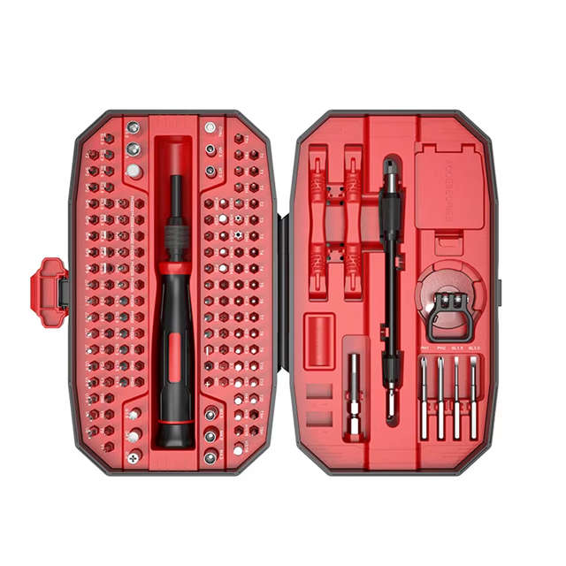 152 in 1 Precision Screwdriver Set w/ 140 Magnetic Bits Tool Kit w/ Carry Case | Red