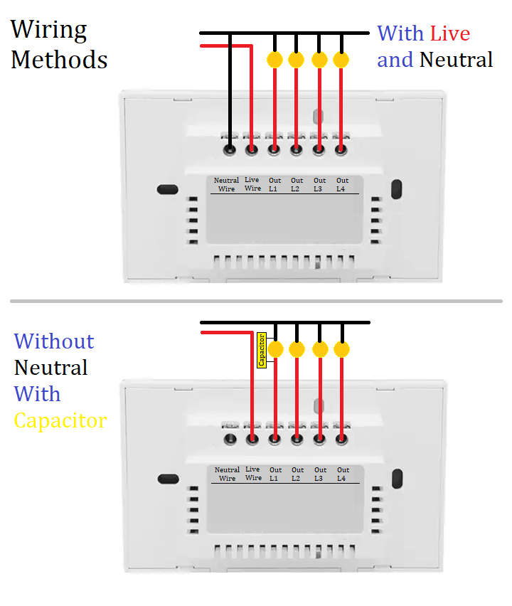 Smart Life Tuya WIFI 1CH LED Light Switch | Live & Neutral / Live & No Neutral Wire | White