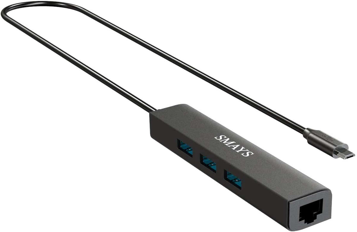 OTG Cable to USB Hub with Ethernet Adapter for TV Stick 4K Cube/Max/Lite/HD, Alexa Show 2nd Gen, ...