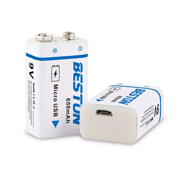 BESTON 9V Micro USB Rechargeable Lithium Battery | 9V | 260mAh | 1 Pack