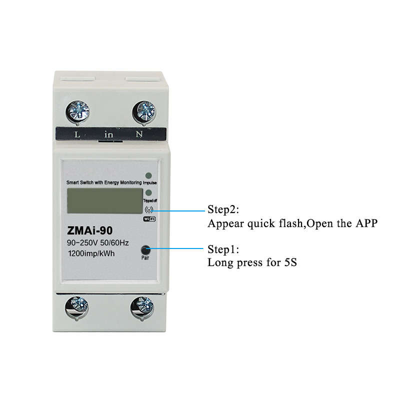 Smart Life Tuya WIFI 60A 240V Switch with Power Consumption Energy Monitoring Prepaid Meter