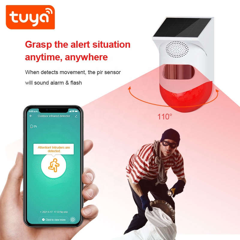 WIFI Control Smart Life Tuya Wireless Outdoor Wall Mounted PIR Motion Sensor Alarm
