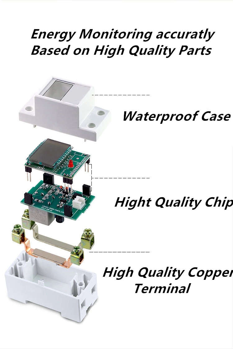 Smart Life Tuya WIFI 60A 240V Switch with Power Consumption Energy Monitoring Prepaid Meter