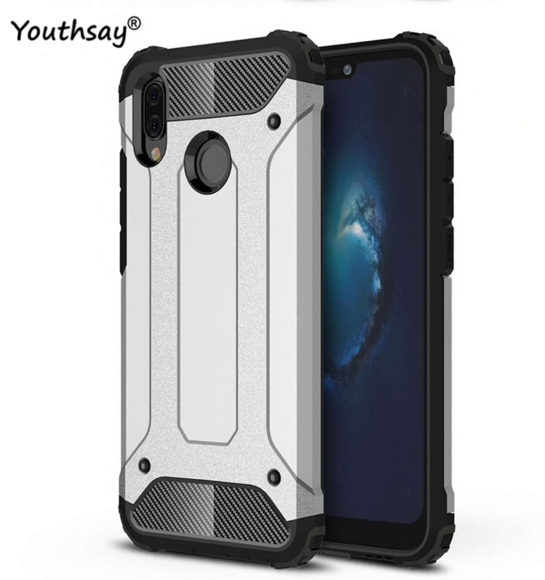 Shockproof Armour Case Huawei P20 Lite Case - Grey