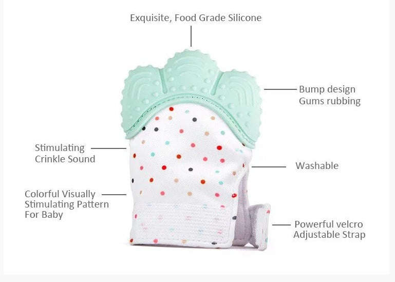 Gummy Glove Teething Mitten - Blue