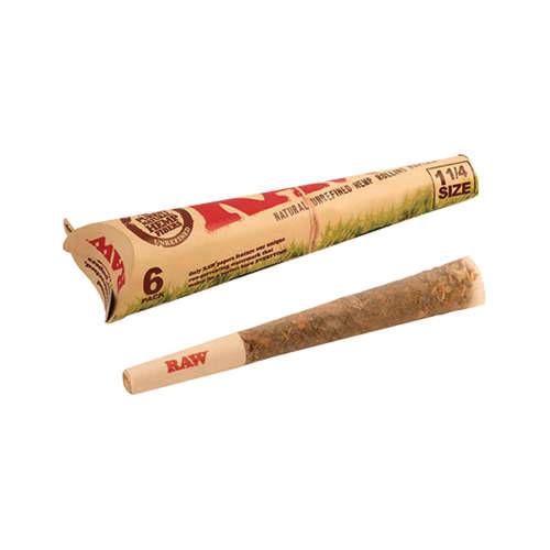 RAW Organic Pre - Rolled Cones - Single pack of 6