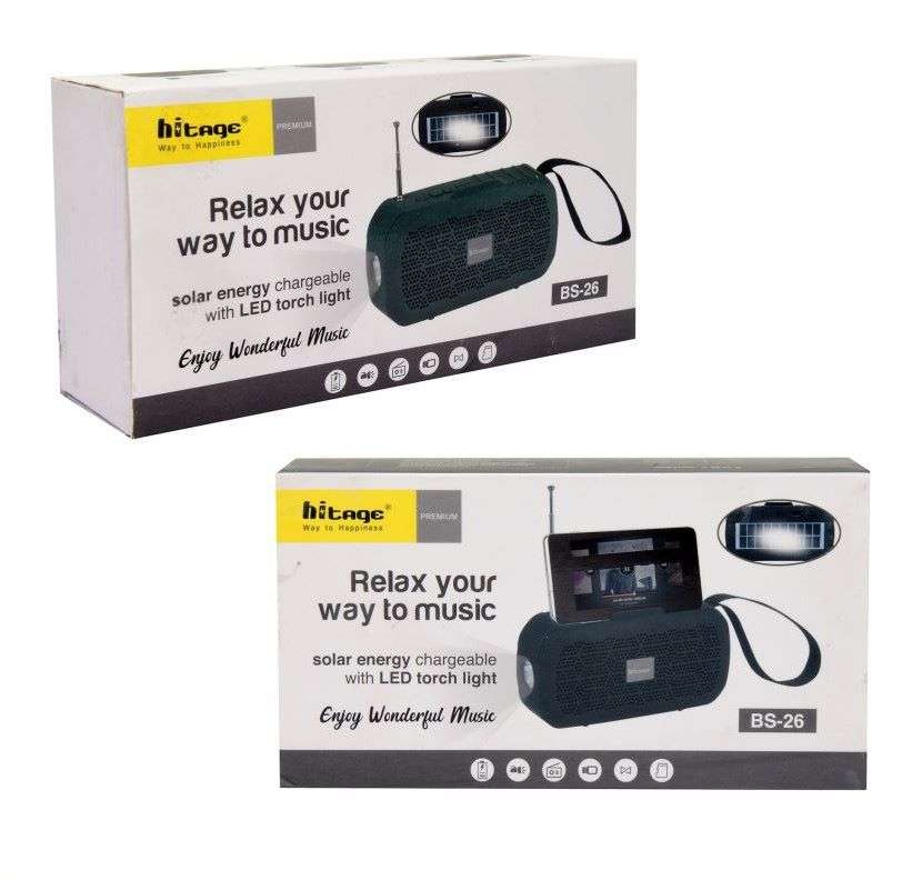 Hitage BS-26 Solar Charging 5W Bluetooth Speaker  LED Torch