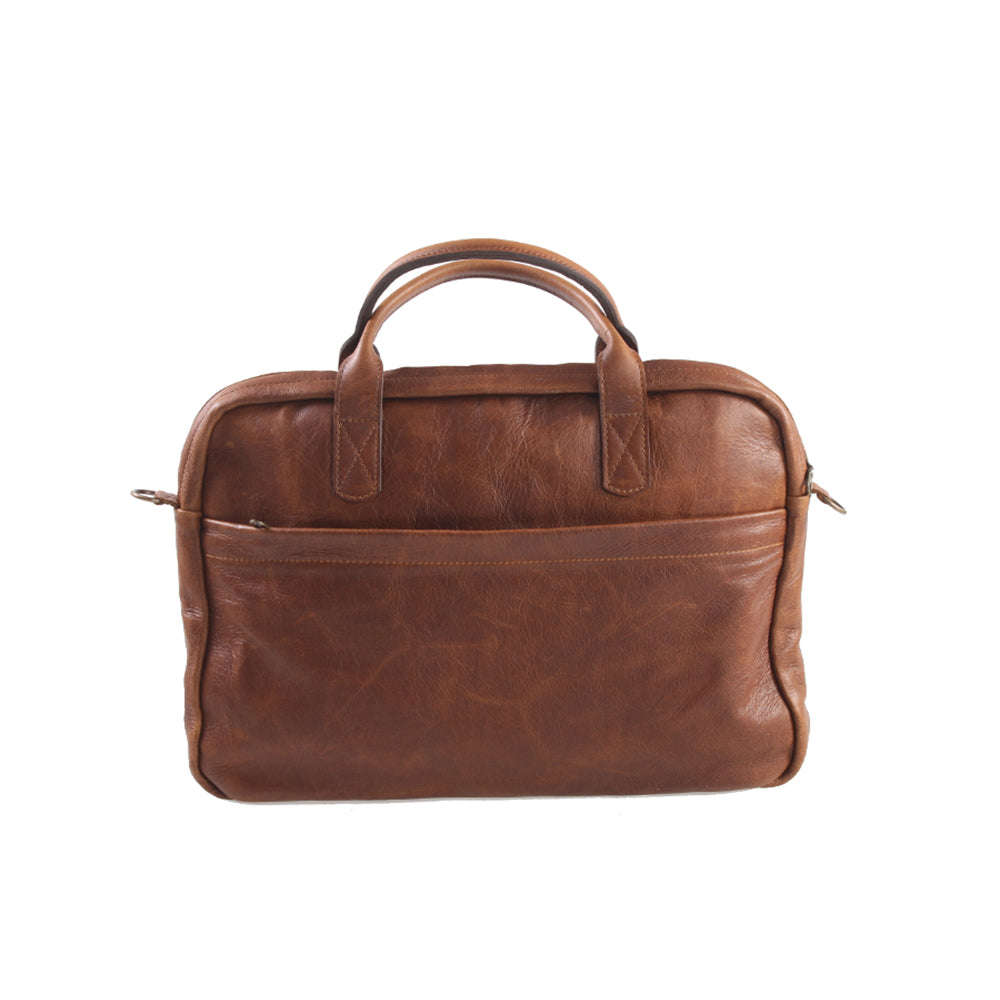 Leather 15 Inch Crossbody Bag - Brown