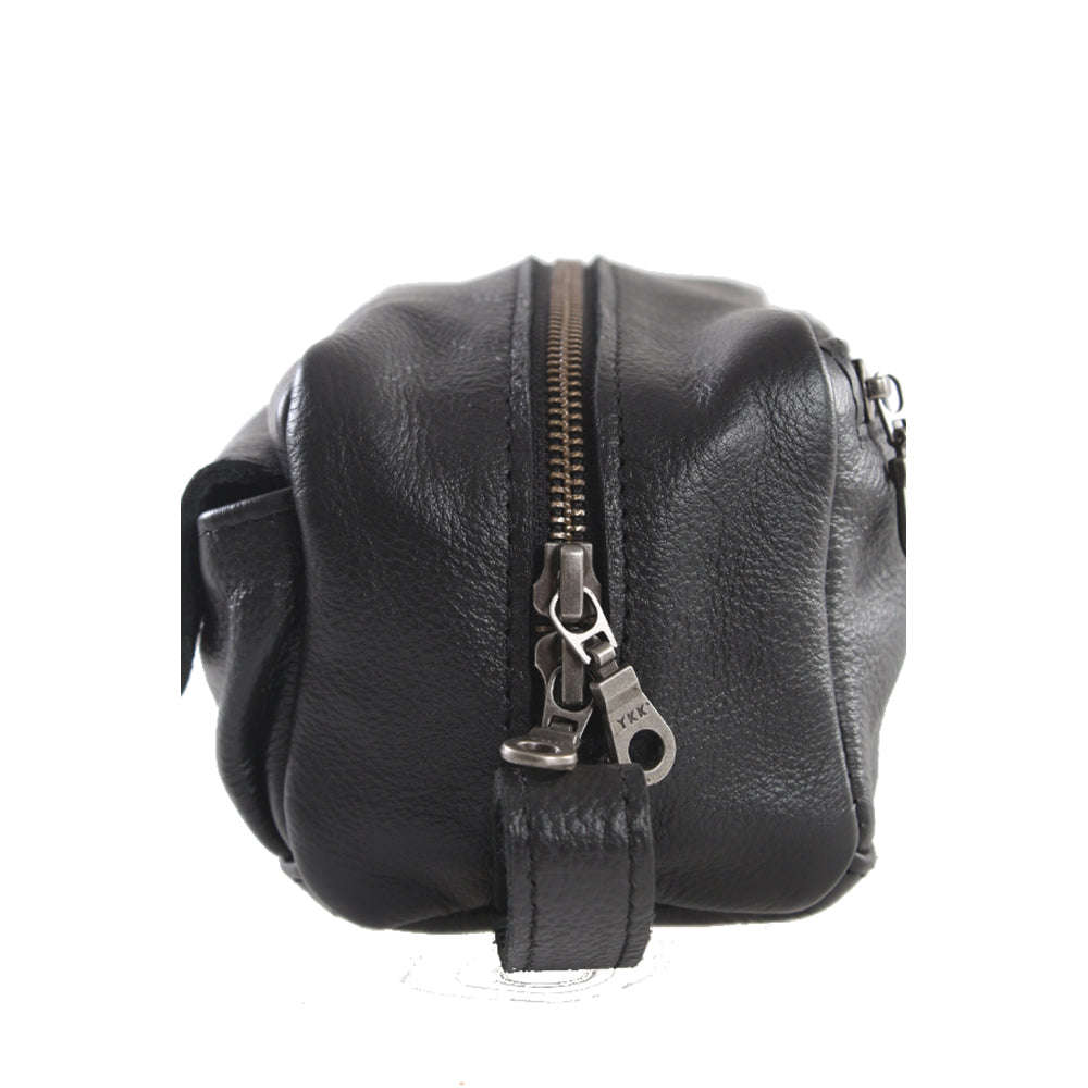 Leather Toiletry and Cosmetics Bag - Pecan