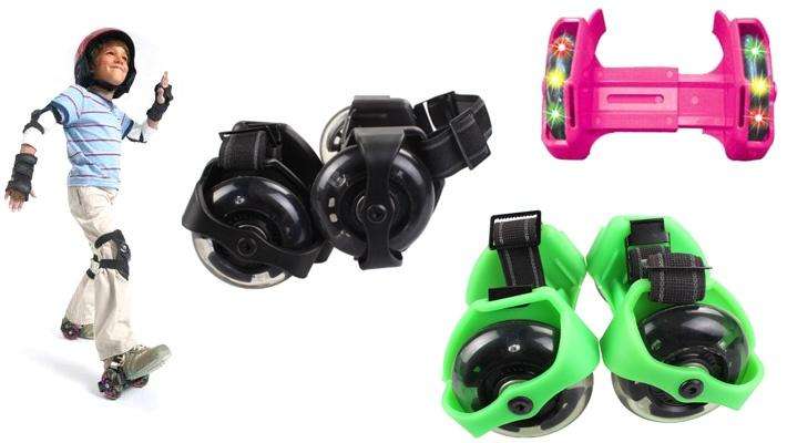 Flash Scooter Whirlwind Pulley Heel Wheels Skating Shoes - Green