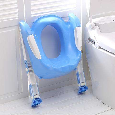 Folding Toddler Potty Training Toilet Ladder - Pink & Blue