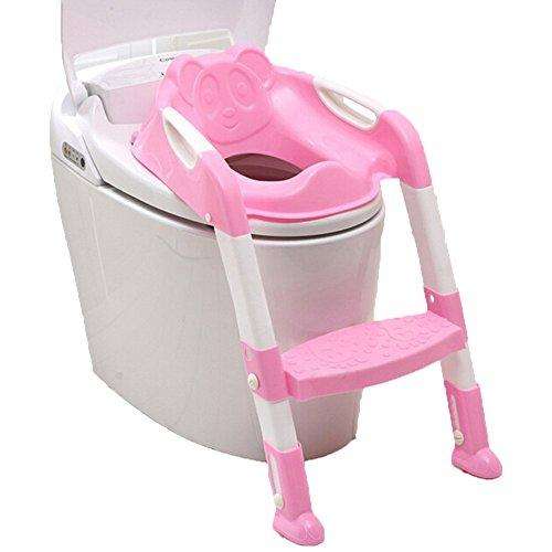 Folding Toddler Potty Training Toilet Ladder - Pink & Blue