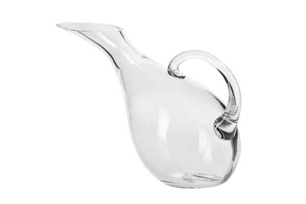 Hand-Blown Glass Broad Bowl Wine Decanter with Handle