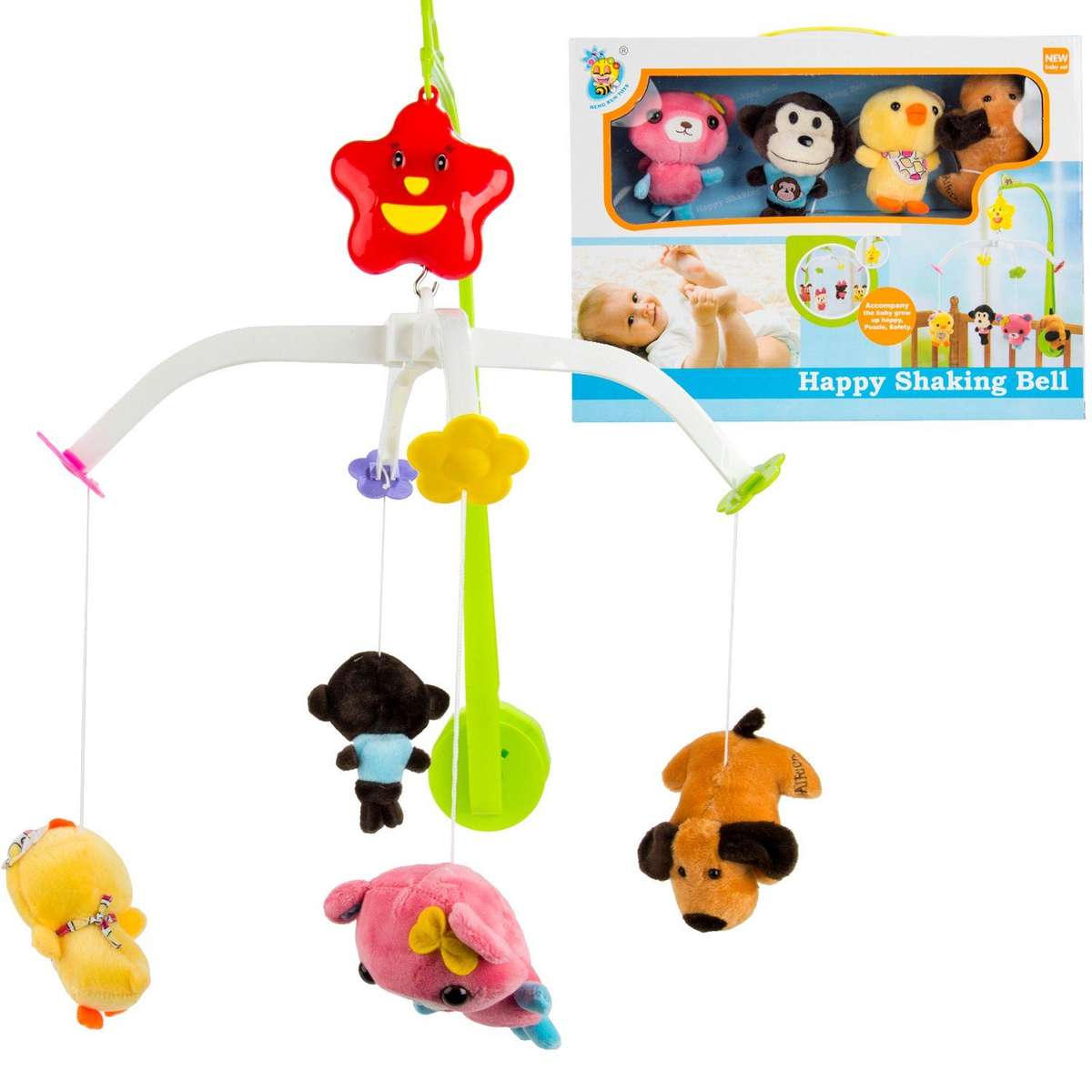 Happy Shaking Bell Baby Crib Musical Hanging Toy