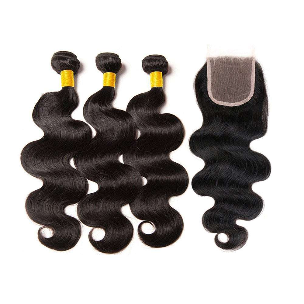 Peruvian Body Wave 3 Bundles with Closure (11A) - 14``