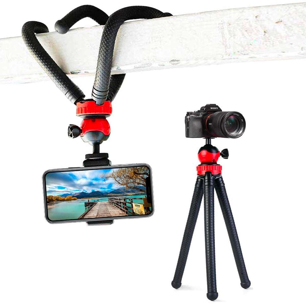 Premium Waterproof Flexible Tripod for GoPro, Smartphone With Remote