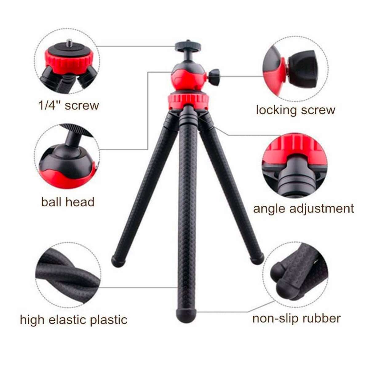 Premium Waterproof Flexible Tripod for GoPro, Smartphone With Remote