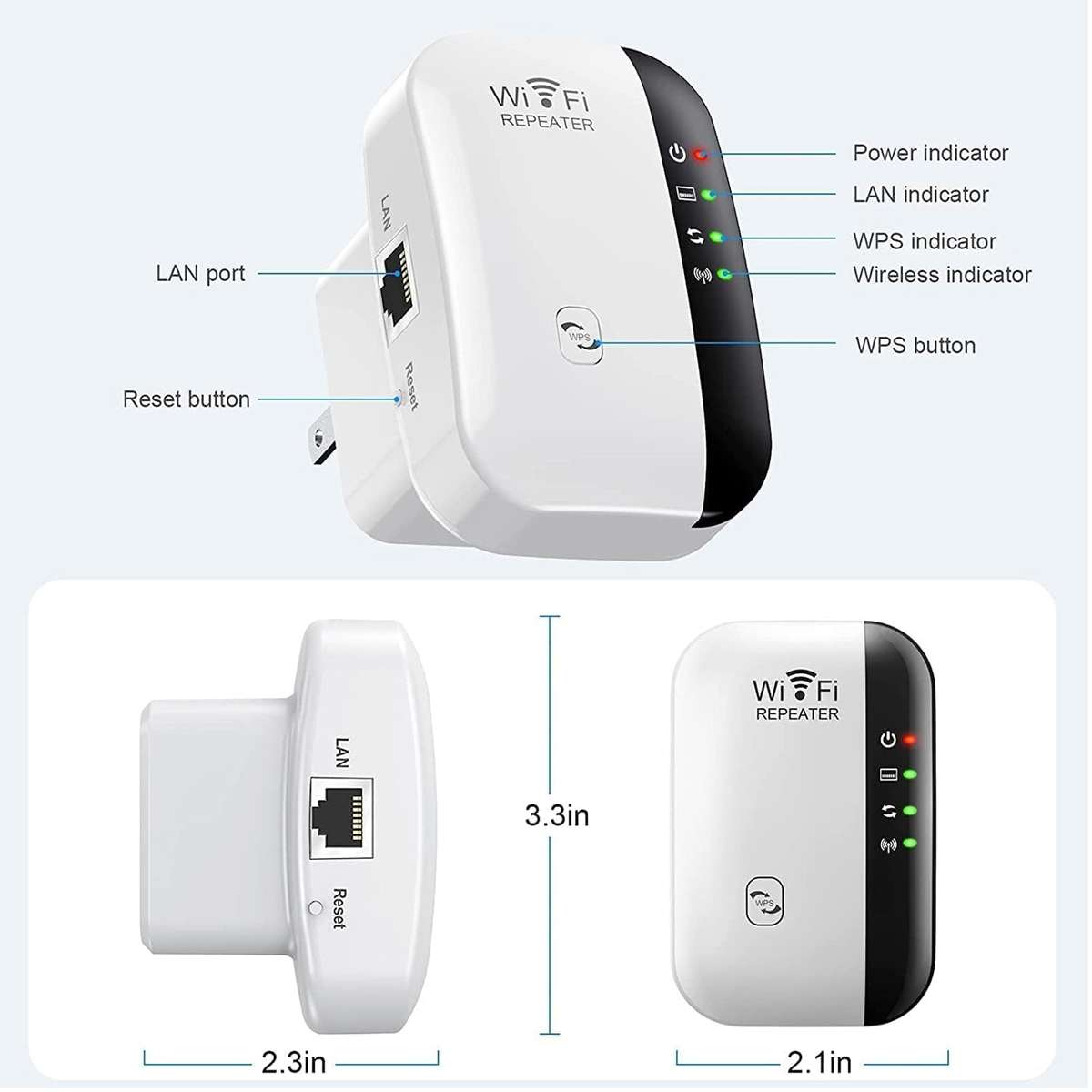Wifi Range Extender Wireless-N Wifi Repeater 300M Signal Extender Home Or Office for Wireless Int...