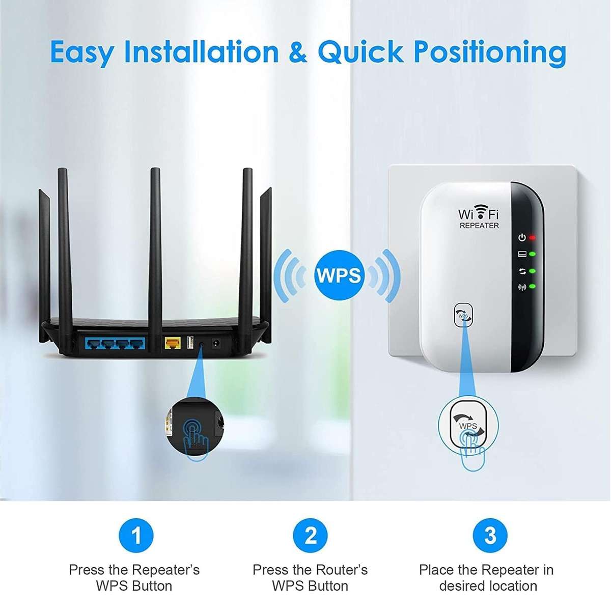 Wifi Range Extender Wireless-N Wifi Repeater 300M Signal Extender Home Or Office for Wireless Int...