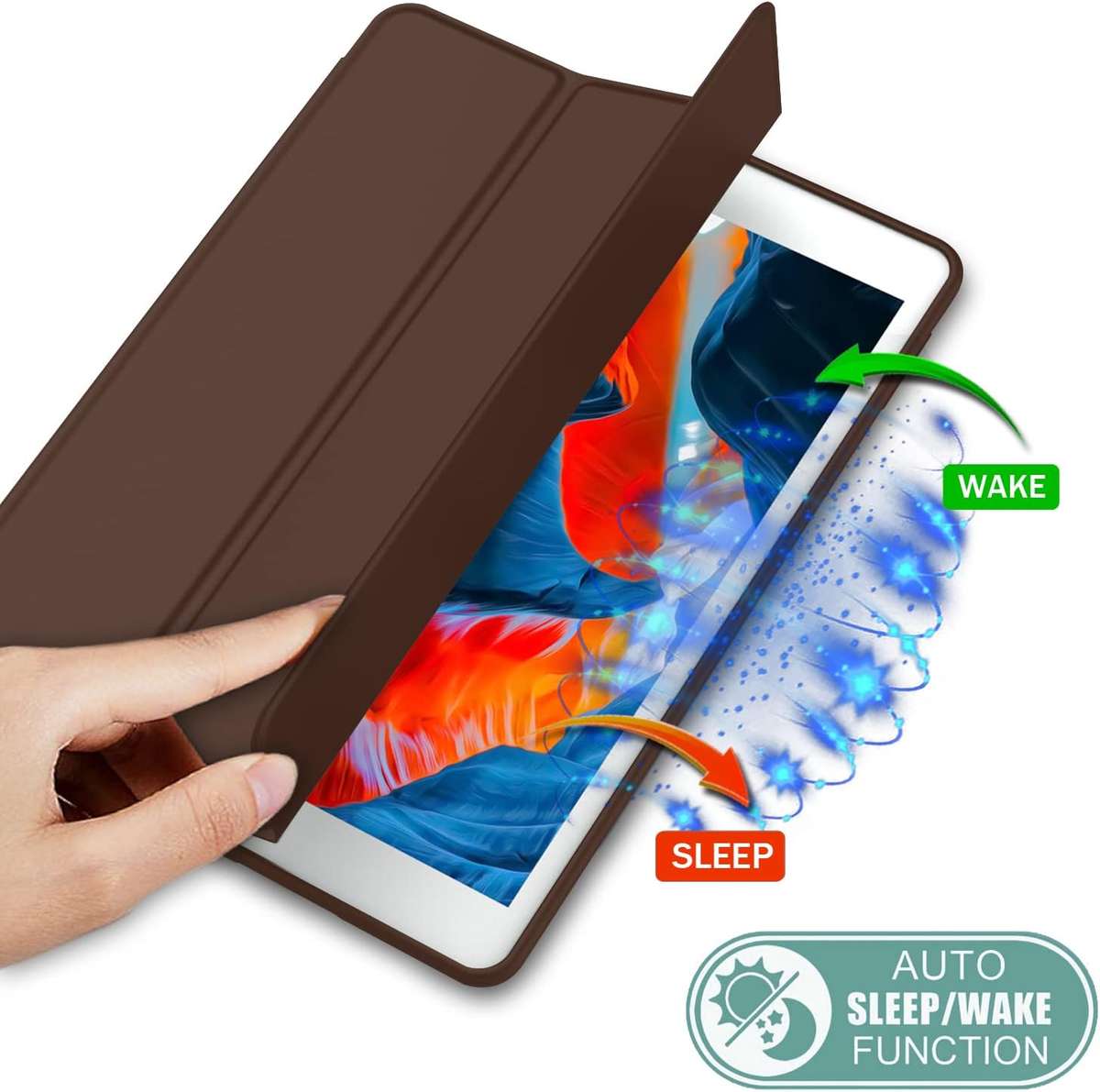 Smart Flip Protective Cover With Pencil Holder for Apple iPad 10.2 inch Case - Chocolate