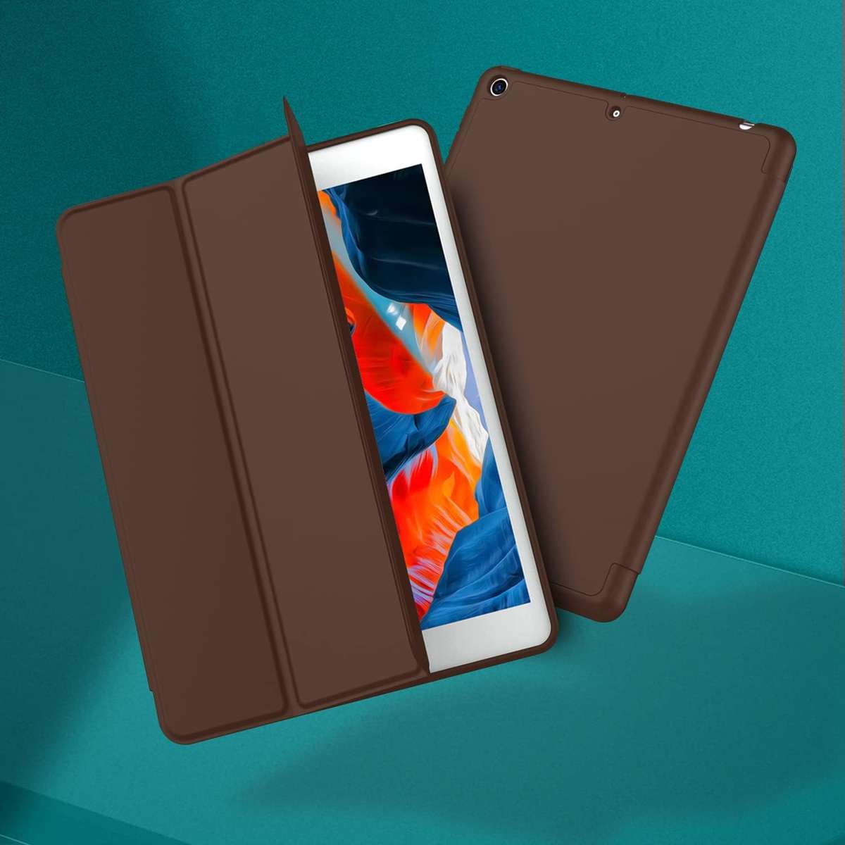 Smart Flip Protective Cover With Pencil Holder for Apple iPad 10.2 inch Case - Chocolate