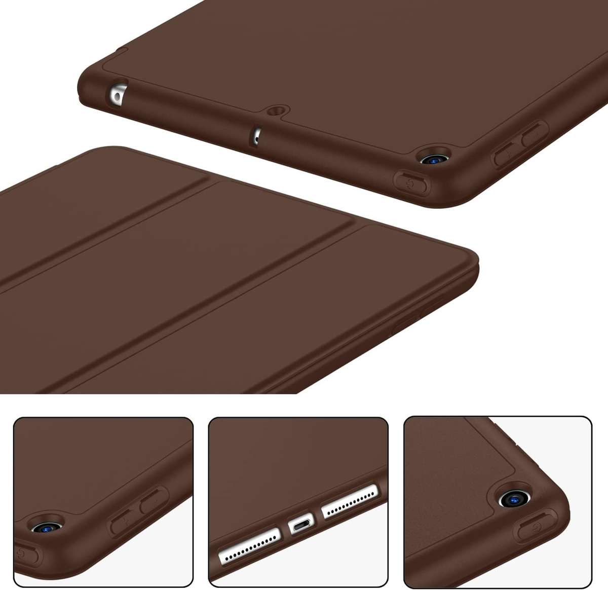 Smart Flip Protective Cover With Pencil Holder for Apple iPad 10.2 inch Case - Chocolate