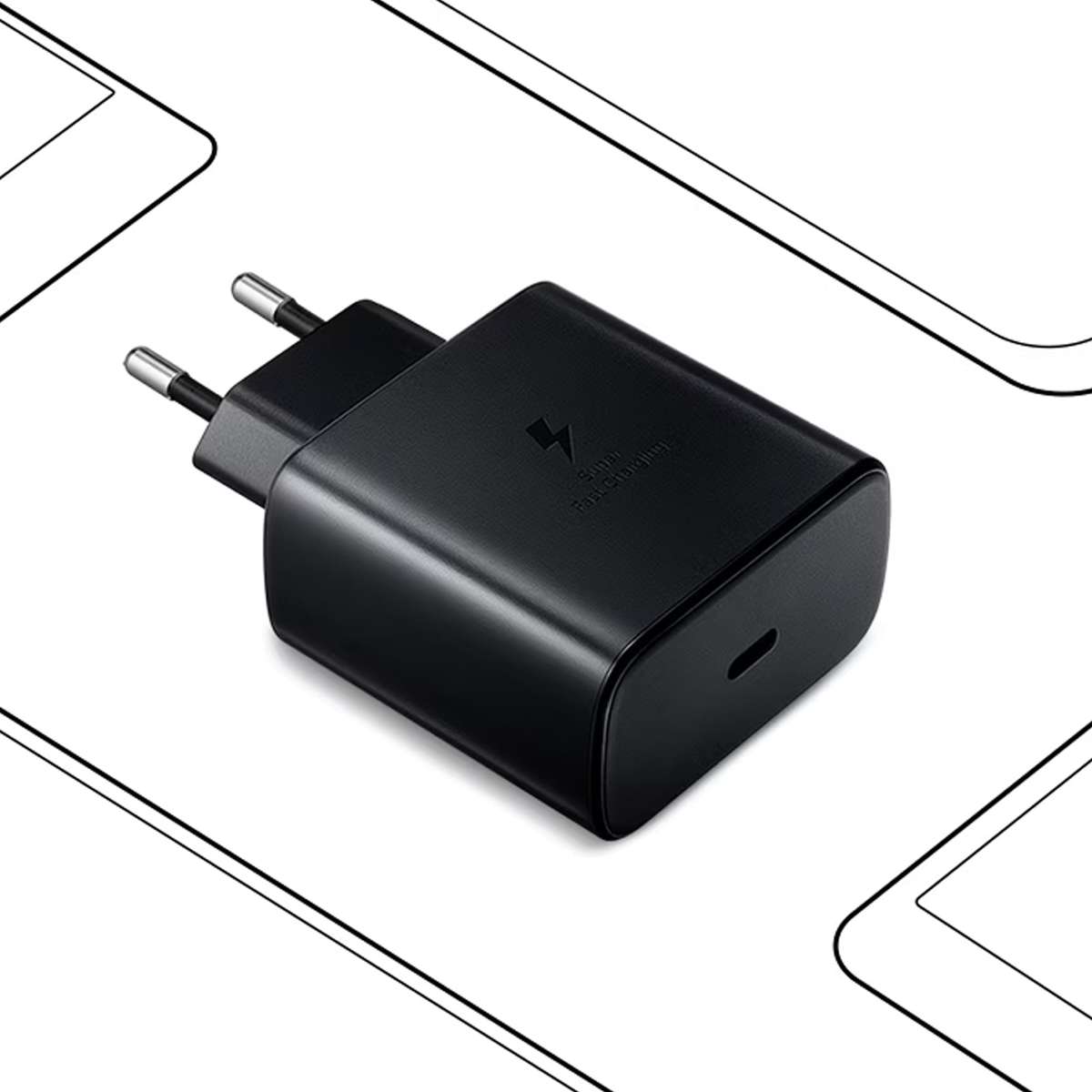 Type-C 45W PD Fast Charging Adapter Black for Samsung