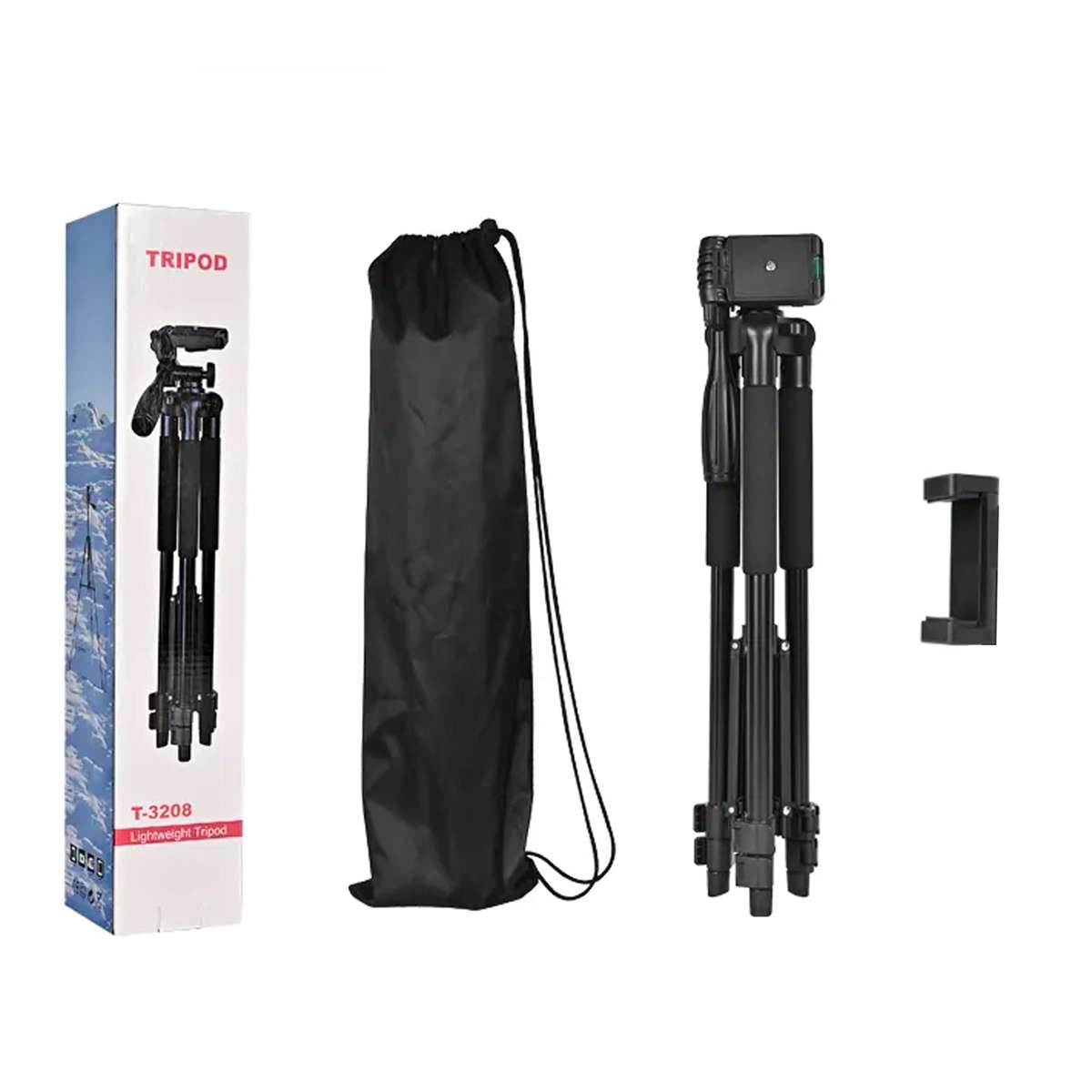TRIPOD TRAVEL STAND FOR DSLR VIDEO CAMERA AND PHONE T-3208