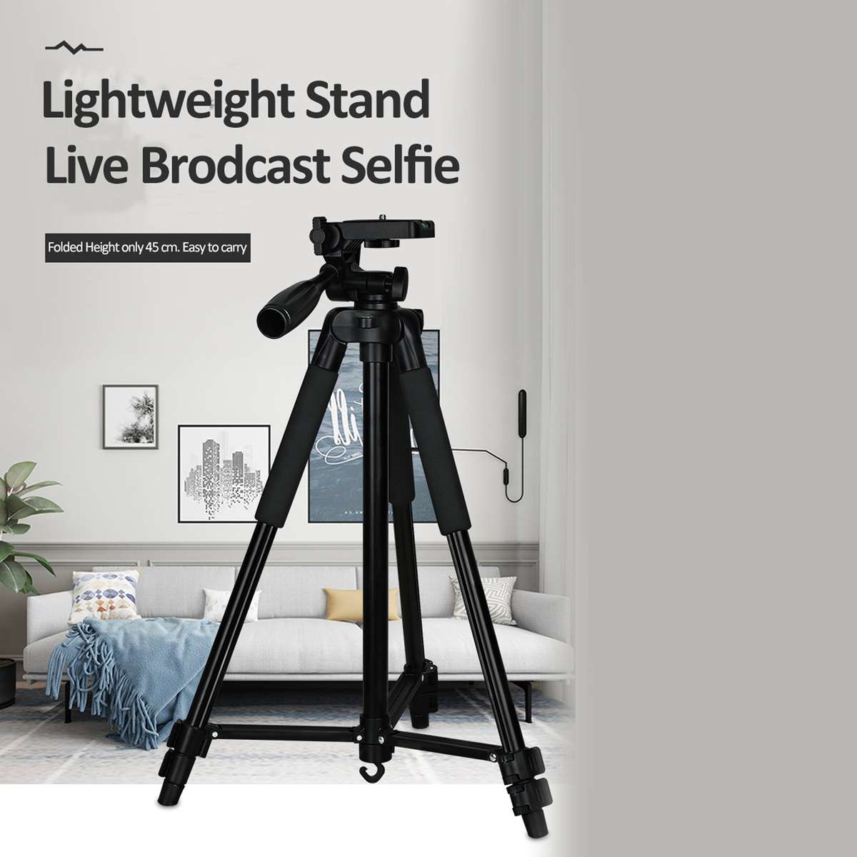 TRIPOD TRAVEL STAND FOR DSLR VIDEO CAMERA AND PHONE T-3208