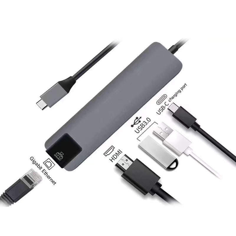 Docking Station Portable USB-C Hub 5-in-1 Adapter Multi-Port Converter