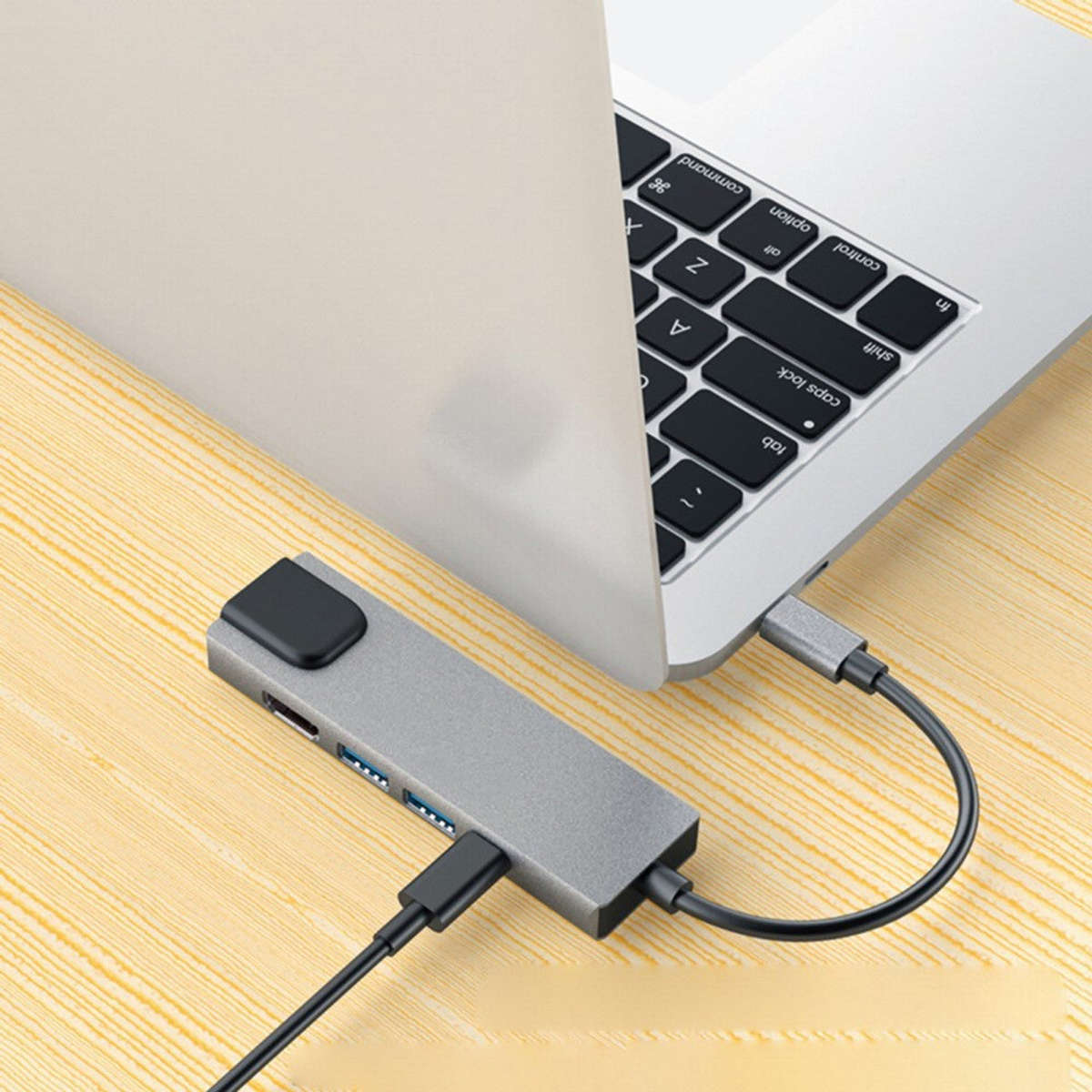 Docking Station Portable USB-C Hub 5-in-1 Adapter Multi-Port Converter