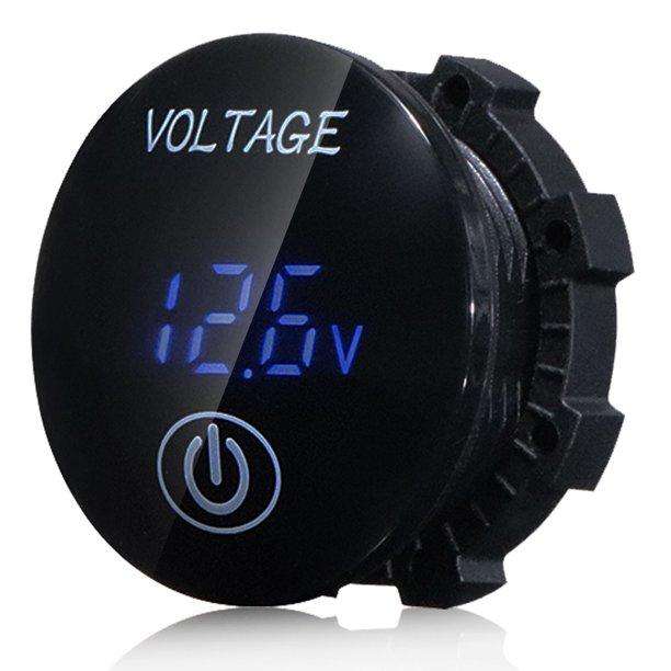 Voltmeter Waterproof  on off switch- Blue LED